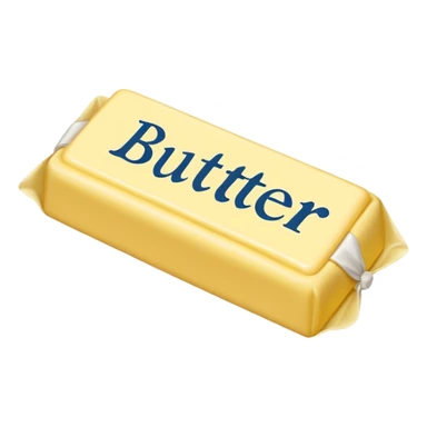 Create an image with butter and text that says butter  sticker