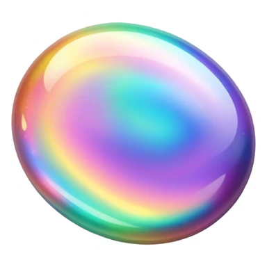 oval gemstone with vibrant swirling holographic colors sticker