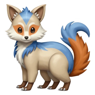 Shiny Brown Orange Blue White Beige Linoone-Absol-Trico-Furret-Hybrid (Full body) sticker