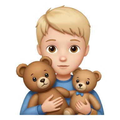 kid with teddy bear sticker