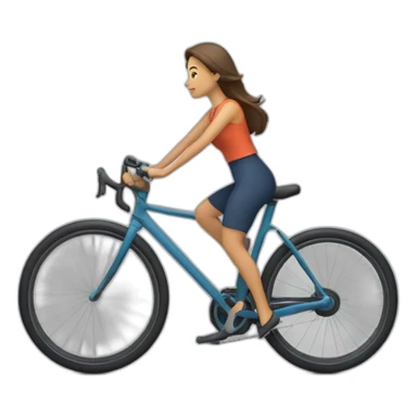 mujer con el peloblanco cayendose de una bicicleta sticker