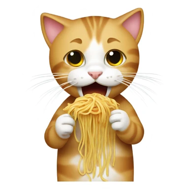 Cat eating spaghetti  sticker