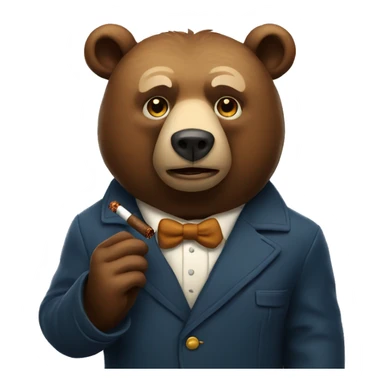 Bear with cigar sticker
