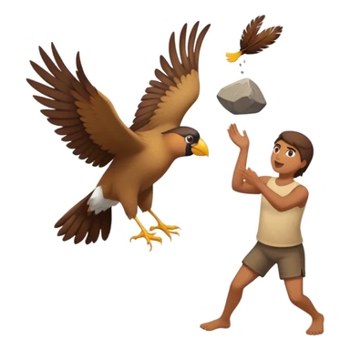 Throwing a rock at two birds  sticker