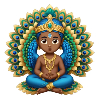 Lord baby murugan sitting in peacock sticker