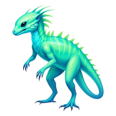 Tropical futuristic lush cool edgy neon Fionbri-Vernid-Elgyem-creature (full body) sticker