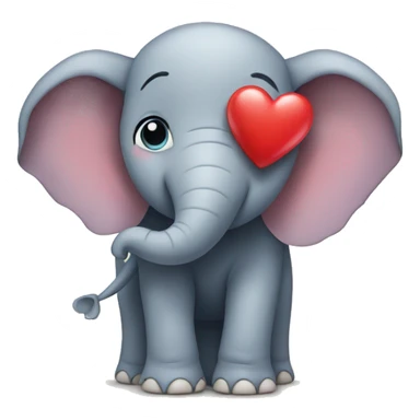 Elephant holding a heart  sticker
