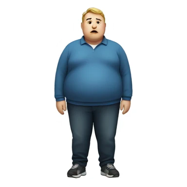 Fat obese man sticker