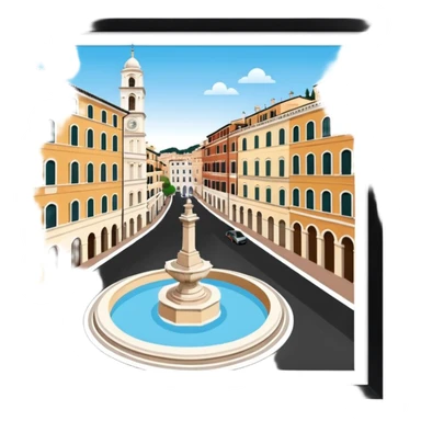 piazza di spagna view from up above
no square style no frame png style 
no squared only building 4k detailed image sticker