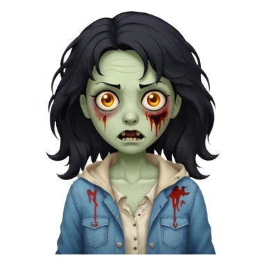 🧟‍♀️ zumbi de cabelo ondulado feminino  sticker