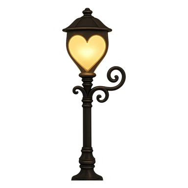 romantic street lamp with heart-shaped light sticker