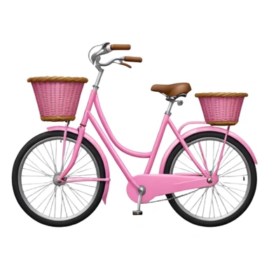 classic Swedish bicycle pink with wicker basket sticker