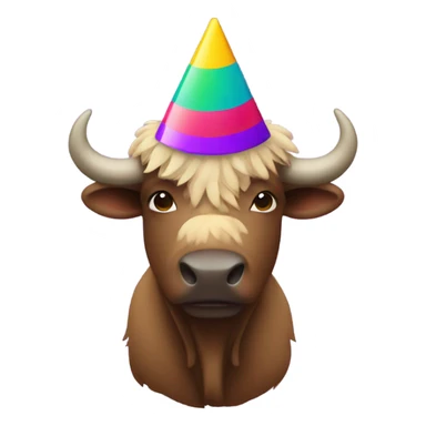 Buffalo with a party hat sticker