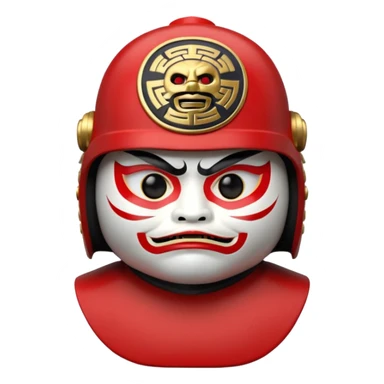 daruma with shogun helmet sticker