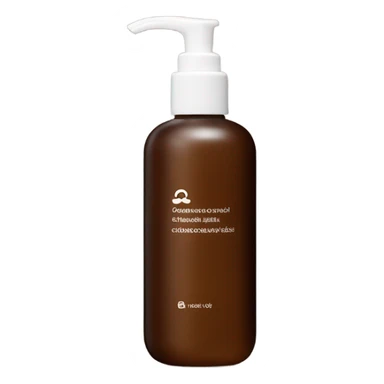 slim and tall brown oil cleanser bottle with white chinese label and white pump sticker