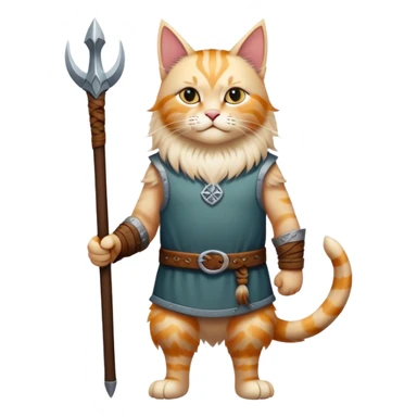 Viking norwegian cat in full height like a man sticker