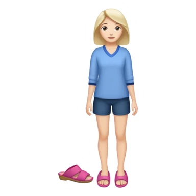 woman model standing on foot with slippers sticker