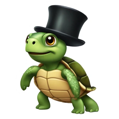 Turtle wearing a top hat sticker