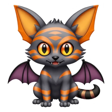 Noibat-Lykoi-Litten-Torracat-fusion-Fakemon-Pokémon-creature  sticker