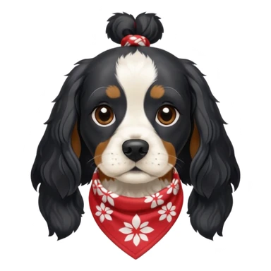 Собака породы черно-белый русский кокер спаниель в бандане Grow Street sticker