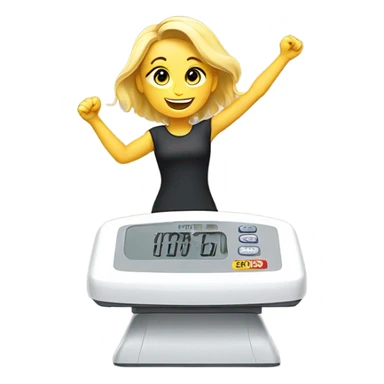 blondie loosing weight celebrating on scale sticker