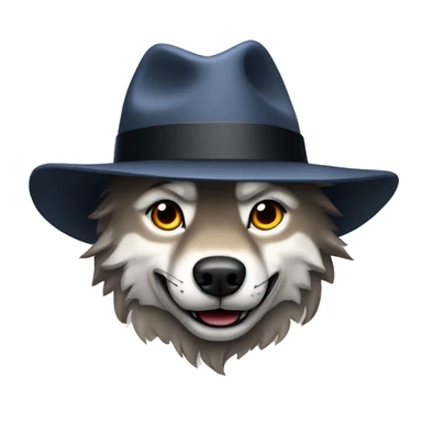 wolf with fedora sticker