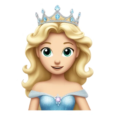 Princess Aurora with tiara sticker