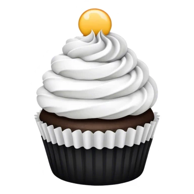 Black and white cupcake sticker