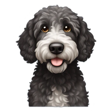 dark merle black labradoodle sticker