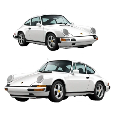 White porsche 911 sticker