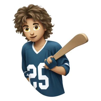 12 year old boy with hockey hair  sticker