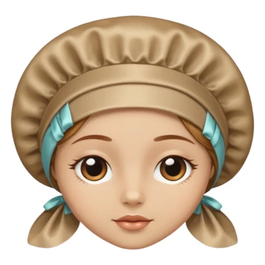 Silk sleep Bonnet emoji light brown skin  sticker