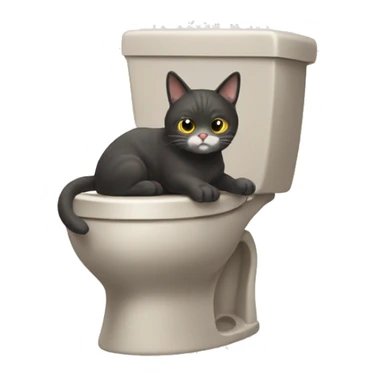 cat pooping in wc  sticker