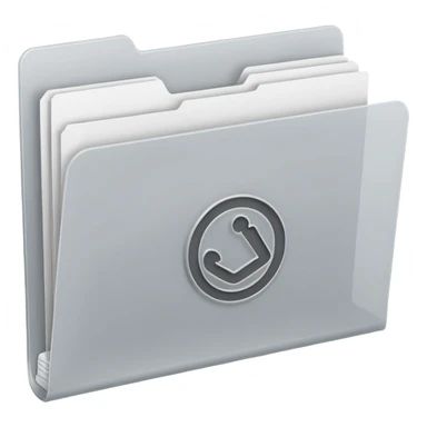 A minimal emoji-style icon of this frosted light-gray plastic folder with elastic closure, closed, with a small clean tax/forms symbol on the front (stacked papers or checklist icon), subtle shading, and a neutral, administrative, organized vibe. sticker