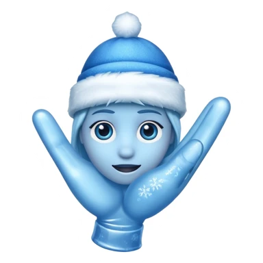 hat tip emoji, with a frozen hand sticker