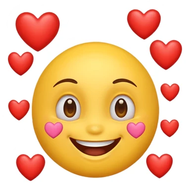 happy face with hearts, joyful expression sticker