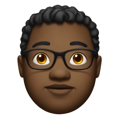 Black, boy, glasses, overweight sticker