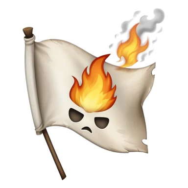 plain white flag burning sticker