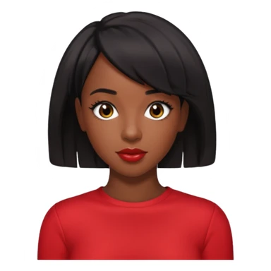 Kelly Rowland black short hair, red outfit sticker