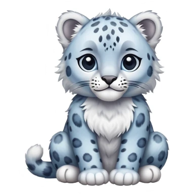 a pastel blue snow leopard sticker