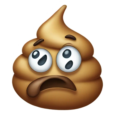 Poop with sad face sticker