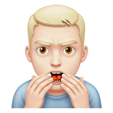 A weird man eating toes sticker