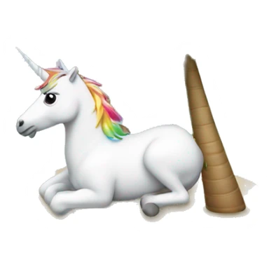 a unicorn chilling under a palm tree sticker