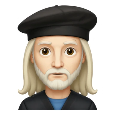 Leonardo da Vinci wear black berret hat sticker