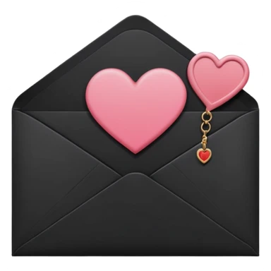 emo black envelope with a pink seal sticker