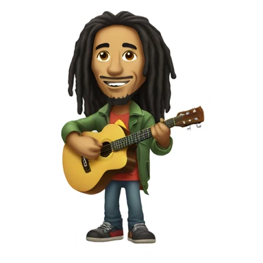 Bob marley with guitar sticker