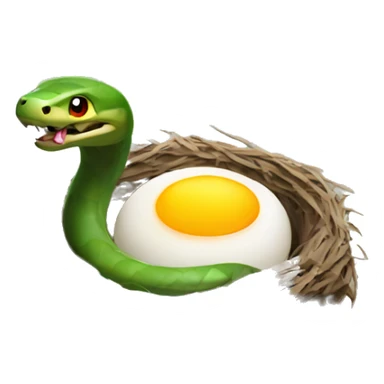 Snake eating eggs in a bird nest sticker