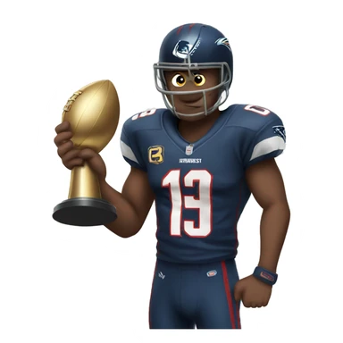 Mean face emoji holding superbowl trophy  sticker