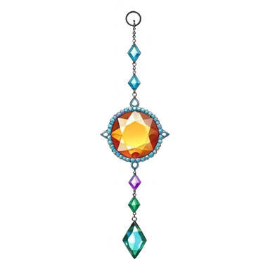 Hanging Sun-catcher with crystal gemstones sticker