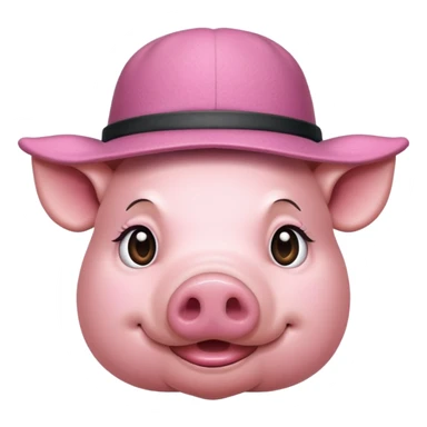 pig wear hat, front vỉew sticker